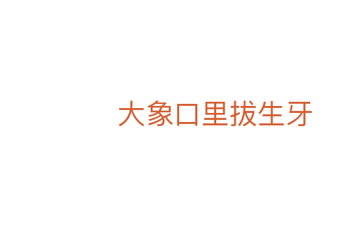 大象口里拔生牙