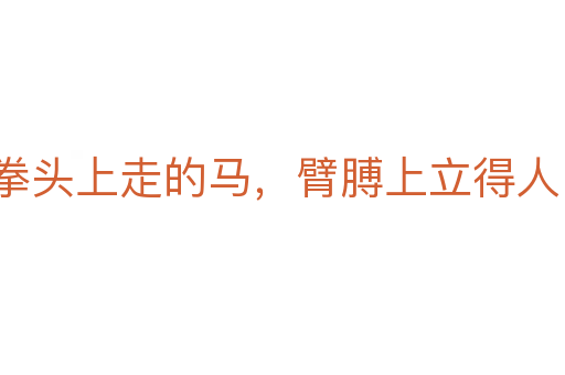 拳头上走的马，臂膊上立得人